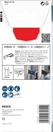Hoja multiherramienta Bosch PRO MAII 32 SC 32×55 mm.